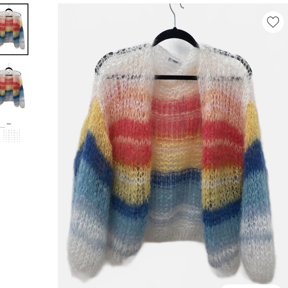 MAIAMI Long Women's Sunset Sweater Jacket In Rainbow - Picture 3 of 3